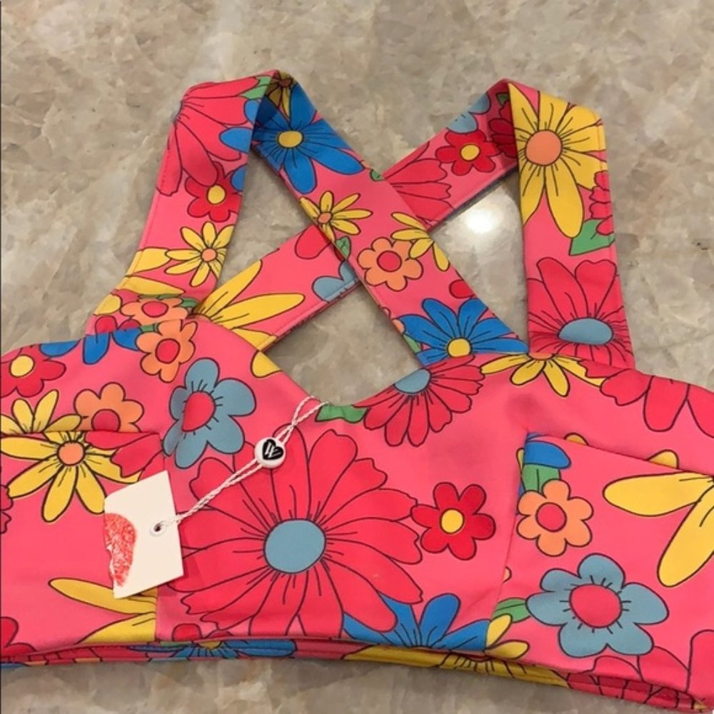 Wildfox Flower Power Vibrant Retro Floral Bra